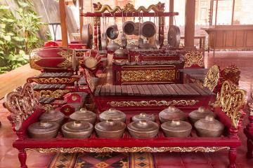 Javanese Gamelan instruments setup for performance